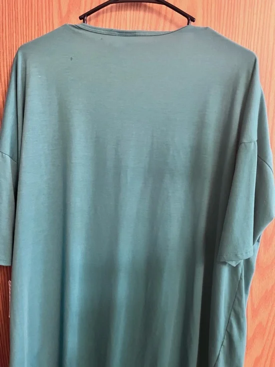 LuLaRoe Teal Scoop Neck Short Sleeve Top - Picture 5 of 5